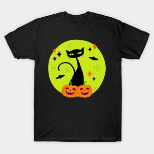 Atomic Age Halloween Black Cat II T-Shirt